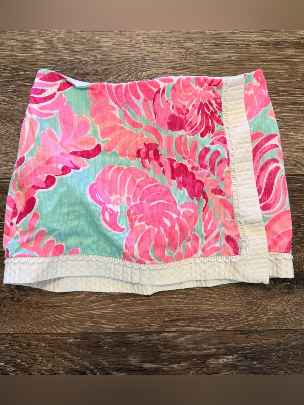 Lilly Pulitzer Joana Girls Skort Skirt Floral Pink Pull On Elastic Waist SZ 6